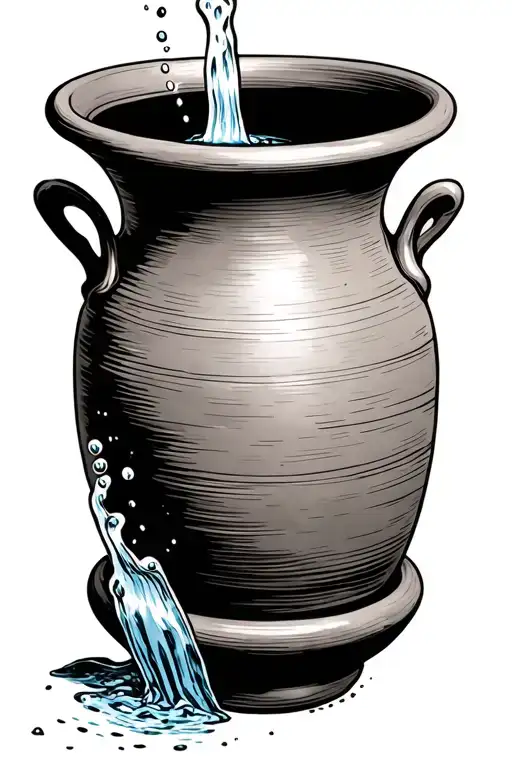 Greek Pot Pouring Water On Its Side