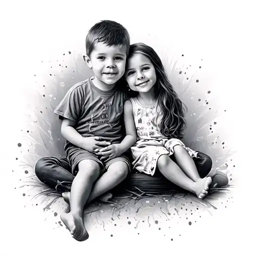 Tatoo Represnting My Son And Daughter Sitting