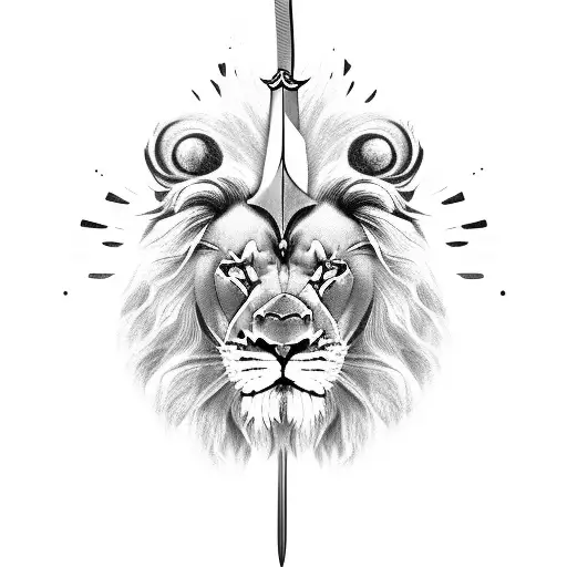 Persian Lion Holding Sword With Sun