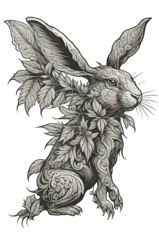 Marijuana Leaf Transforming Rabbit Wearing