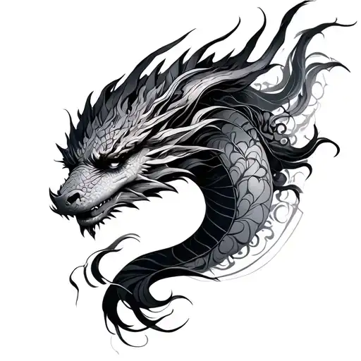 Goddess With A Dragon Over Her