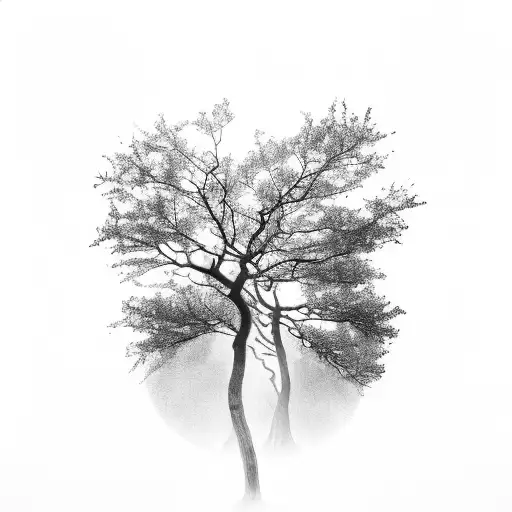 A Silhouette Of A Soldier Finding Solace Within The Branches Of A Tree