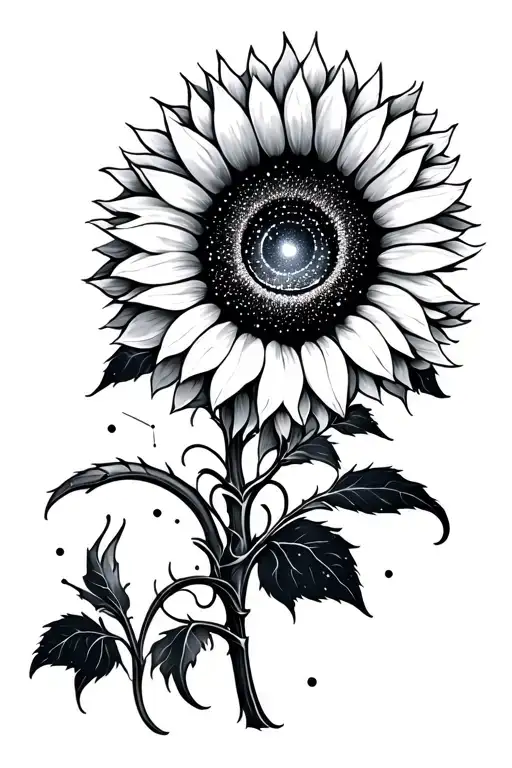 Sunflower And Capricorn Constellation