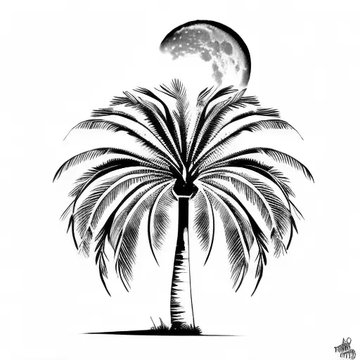 Palm Tree And Moon