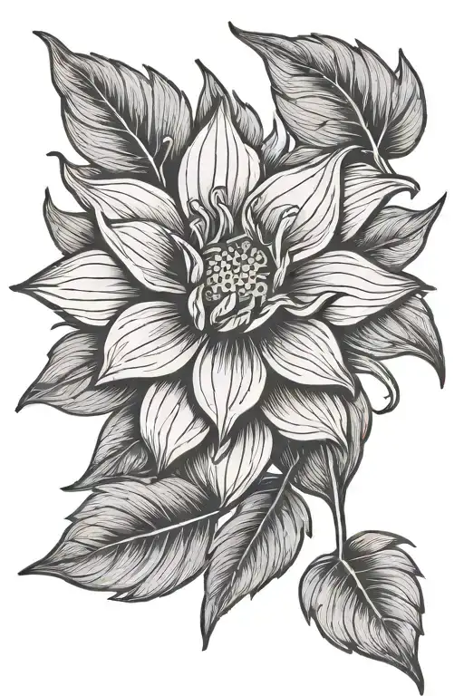 Orange Flower Sunshine Leaf