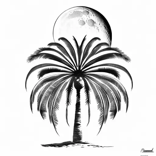 Palm Tree And Moon