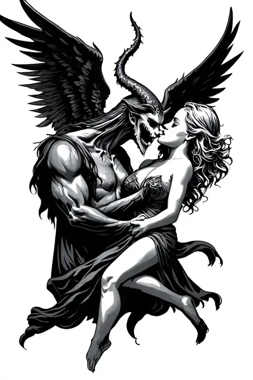 The Devil Kissing An Angel Scary