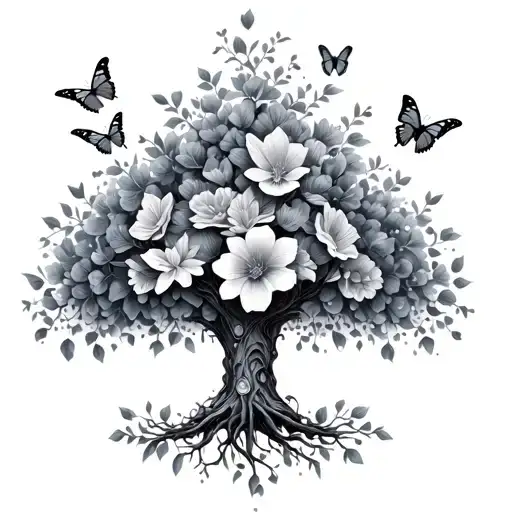 Liberty Scales Thats Looks Like A Tree With Flowers And Butterflies