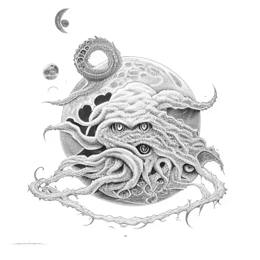 Cthulu Devouring A Moon