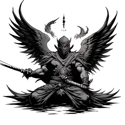 Ninja God In Front Of Heaven And Hell