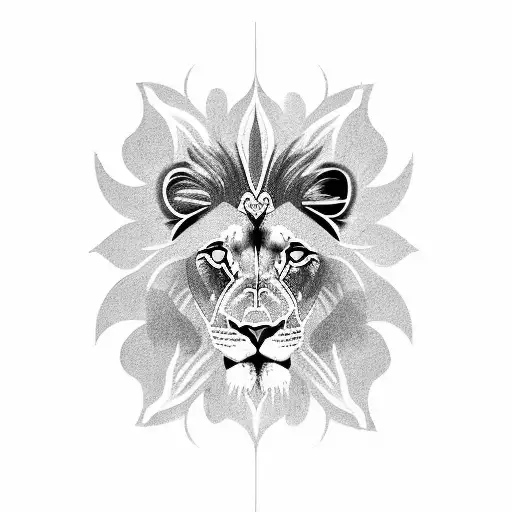 A Black-grey Tattoo Of A Majestic Lion Wearing A Basketball Jersey