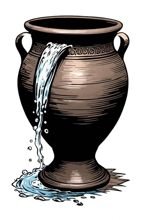 Greek Pot Pouring Water On Its Side