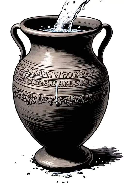 Greek Pot Pouring Water On Its Side