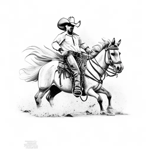 Cowboy On A Horse Western Background Cowboy With Gun In Background