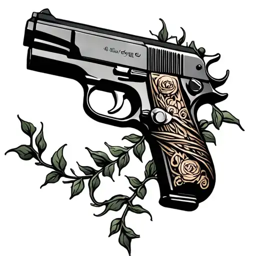 A Gun With Vines Wrapped Around It