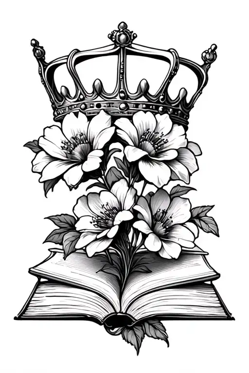 Crown And Books Growing As Flowers