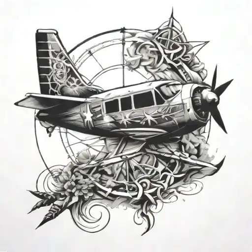 Airplane And Wind Rose