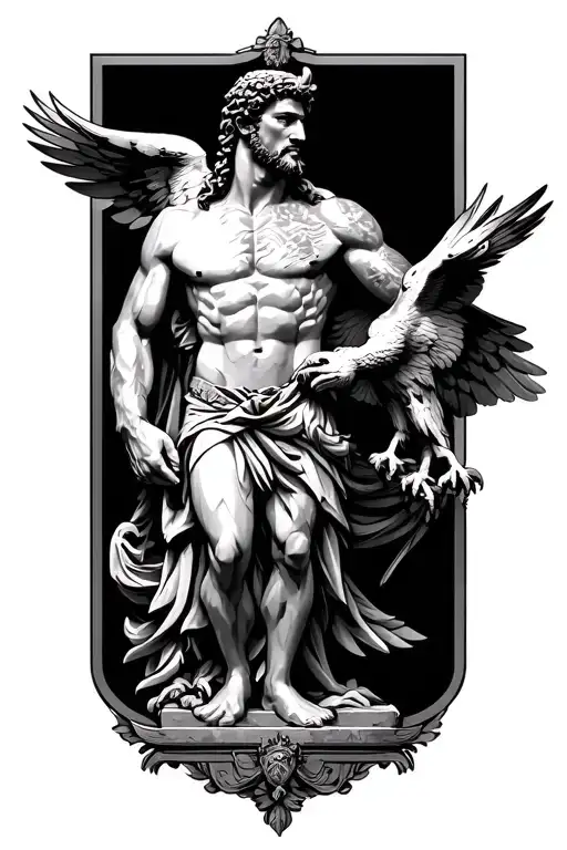 Prometheus Statue With Eagle