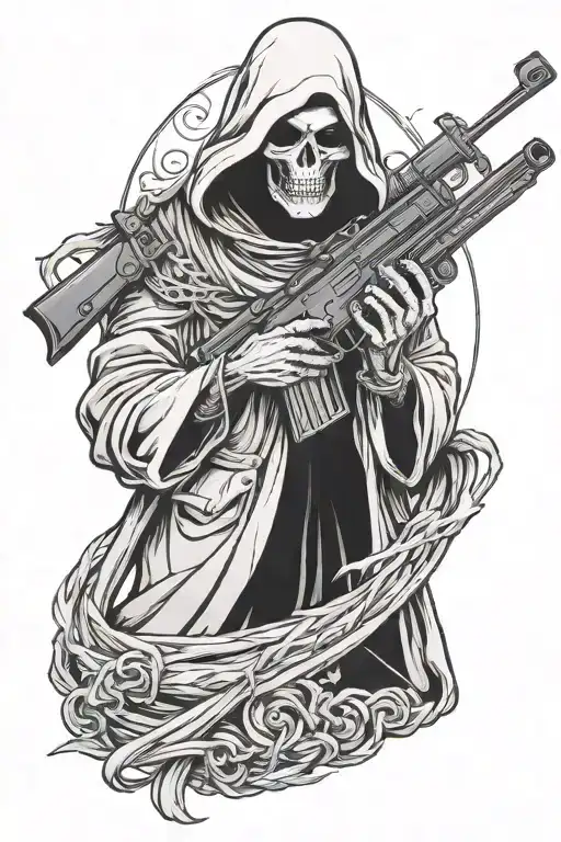 A Grim Reaper With A Barrett M82 Sniper Rifle