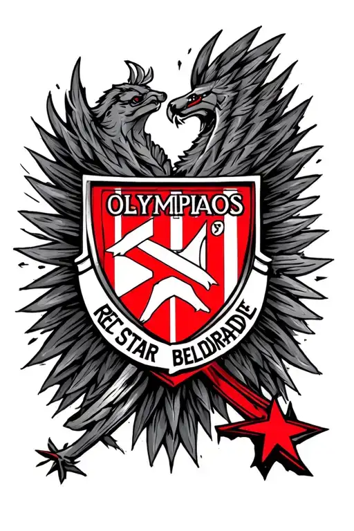 Olympiacos Fc & Red Star Belgrade Fc Emblem Merged