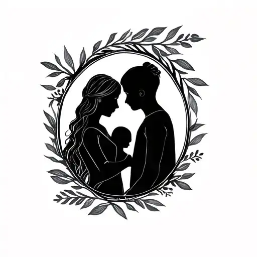 Small Tattoo About Mother And Son