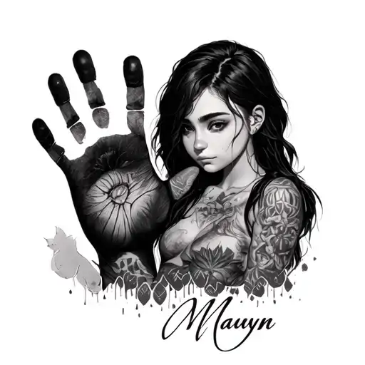 Name Mavyn Handprint Brother Watching Over Her