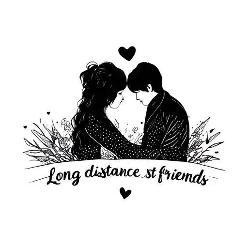 Long Distance Best Friends Minimalist
