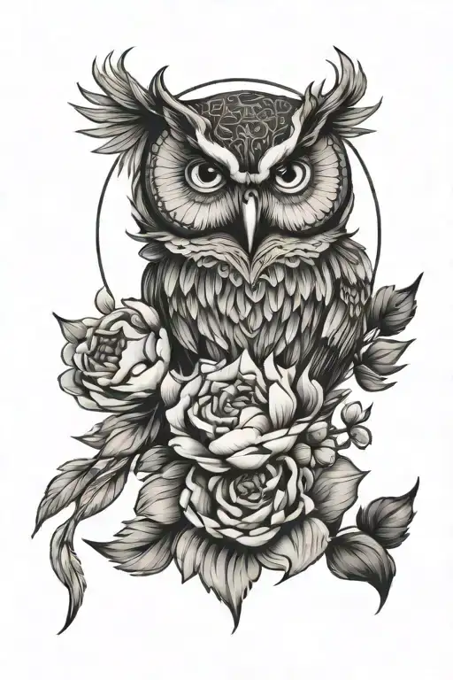 Dreamcatcher Peonies With Flowers And Owl