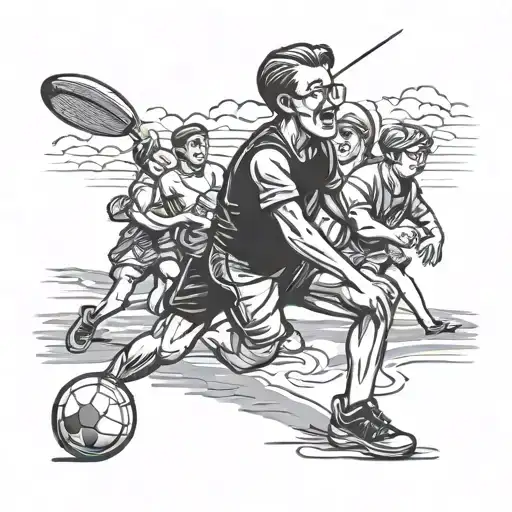 Design A Tattoo Of A Teacher Leading A Sports Team On Cape Cod Beach