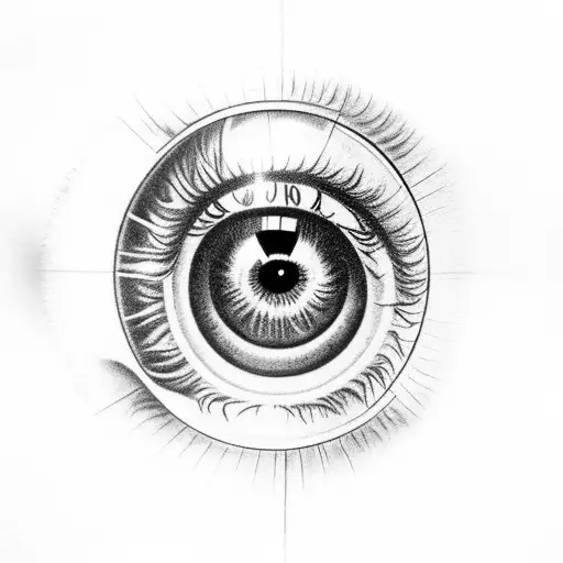 A Female Eye And In The Iris Is A Moth Above A Funeral Pyre