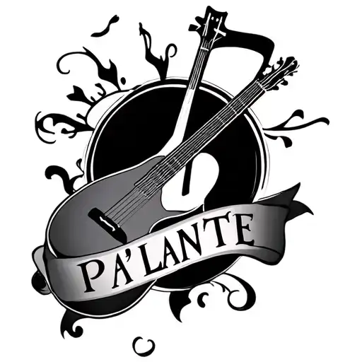 Catholic Tatto With The Word Pa'lante And Love For Music