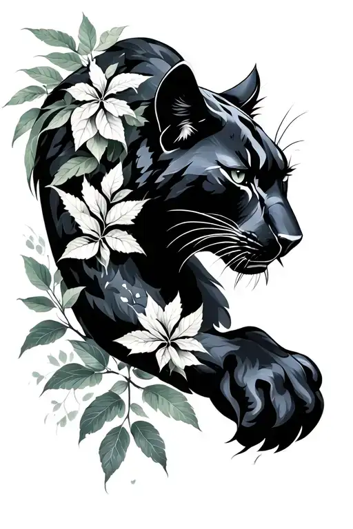 Black Panther With Nature For The Arm