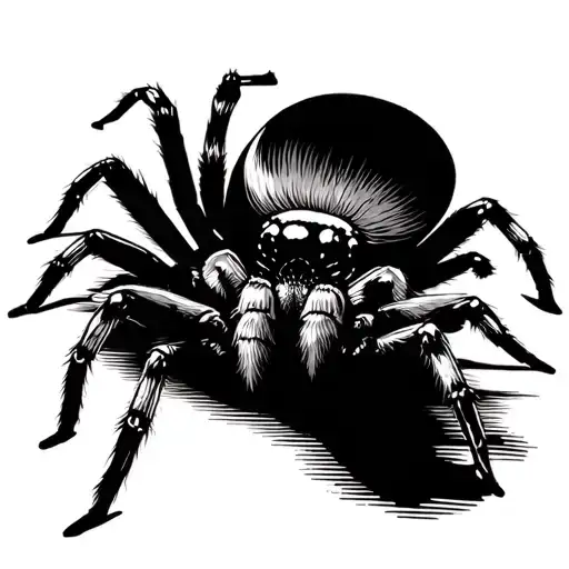Create A Tattoo Design Featuring A Spider As A Symbol Of Strategic Thinking In Entrepreneurship