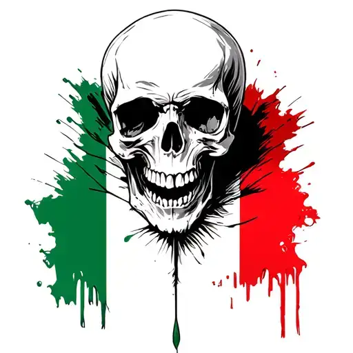 Skull And Italian Flag