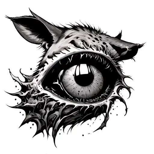 Demon Hyena Eating Ripped Eyeball