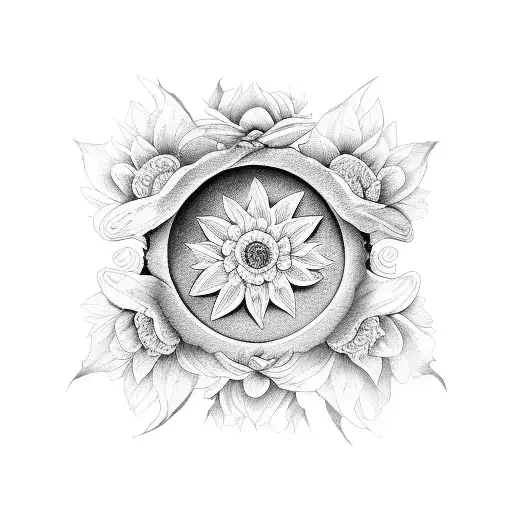 Flowers Angle Wing Moon Sun