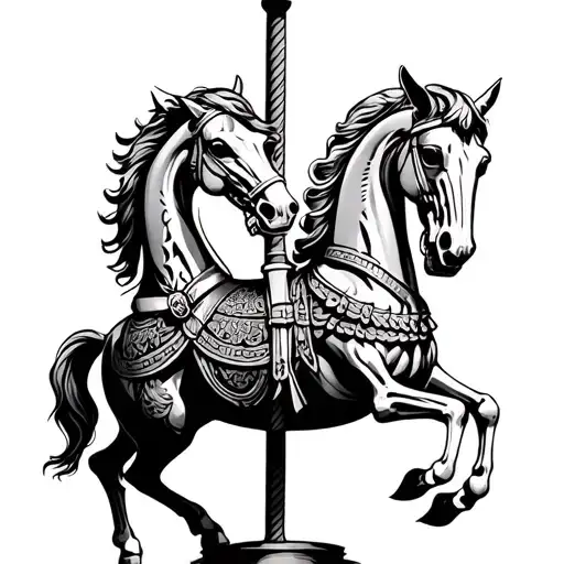 Daeth Skeleton Horse On Carousel Horses Breaking Free