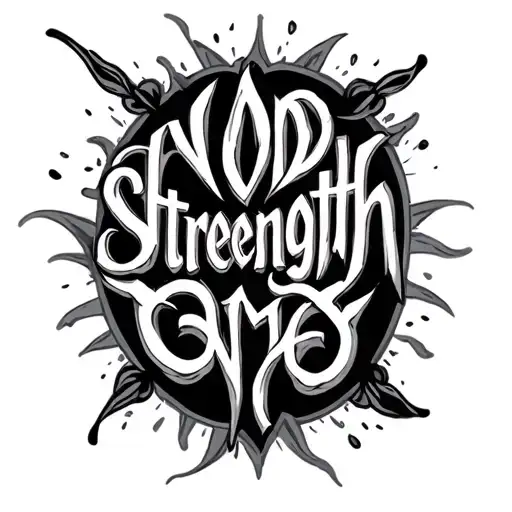 Word 'Strength' Written Down