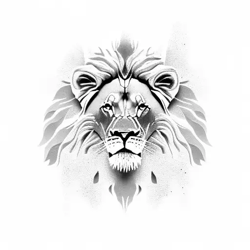 Lion Statue In A Storm