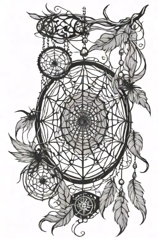 Spider Web Dream Catcher Entangled In A Beautiful