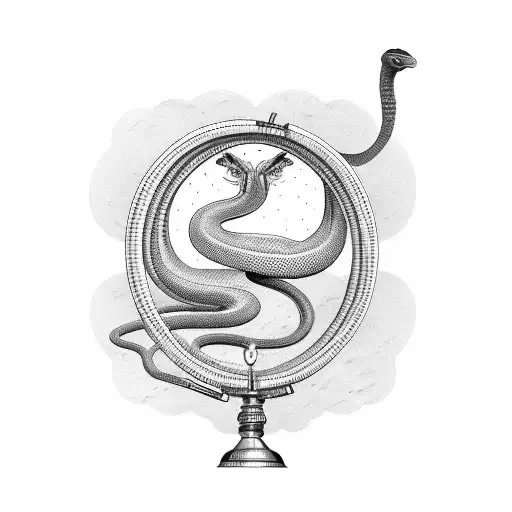 Snake Cobra Coiled Inside A Martini Glass