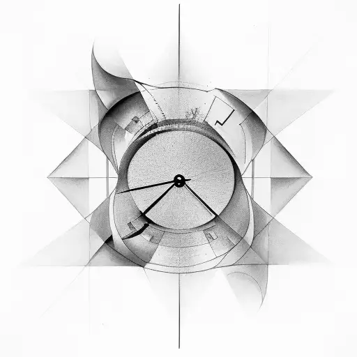 An Abstract Representation Of The Concept Of Time Using Geometric Shapes And Lines