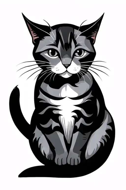 Cat Sliding And Scratching Minimalist