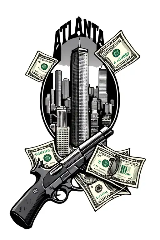 City Of Atlanta With Money And Guns