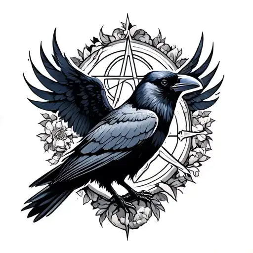Crow With Anti Possession Symbol