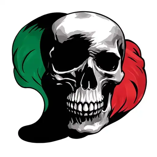 Skull And Italian Flag Morphing