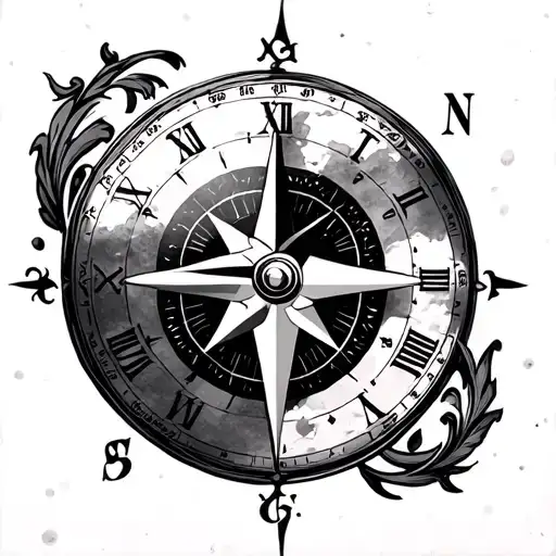 Compass Globe And Clockface Half Arm Sleeve