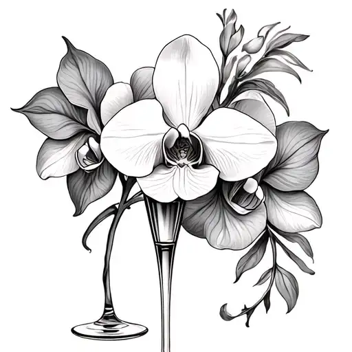 Champagne And Orchid Cutting