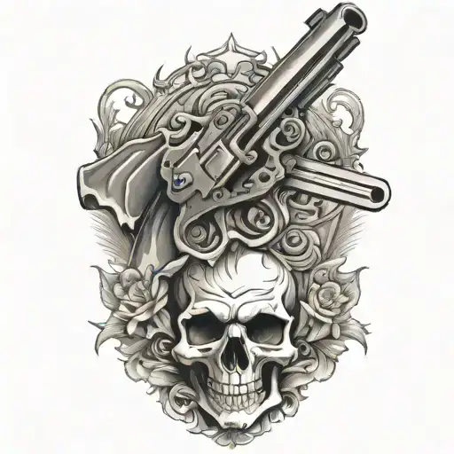 Gun With Skull