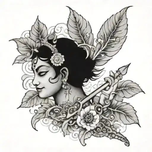 Krishna's Leaf And Flute